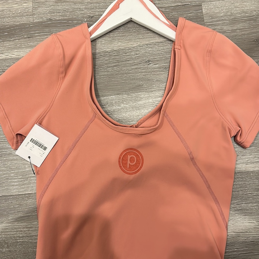 Pink Pure Barre Cropped Align Tee